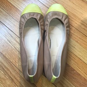 J.Crew Leather Cece Ballet Flats - Burnished Sand